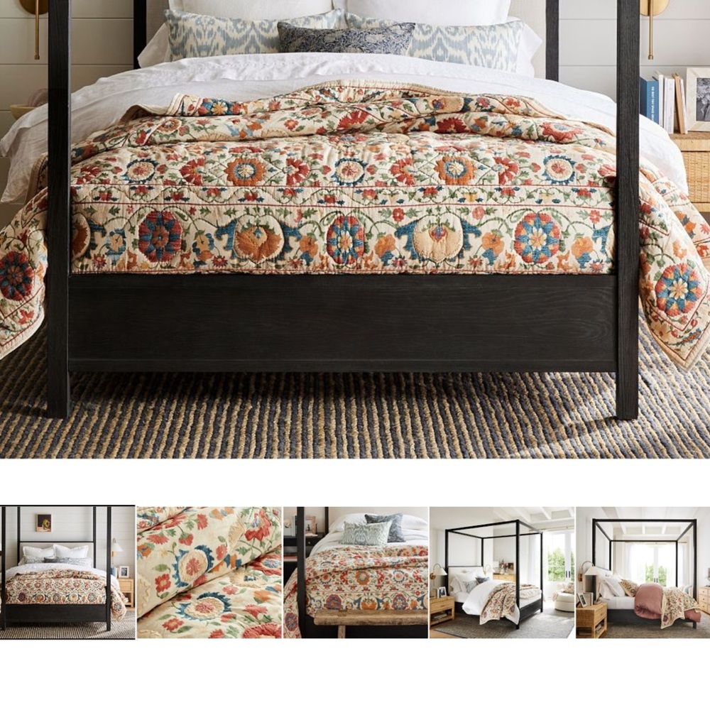 NWT POTTERY BARN EMBROIDERED PENELOPE QUILT. FULL/QUEEN